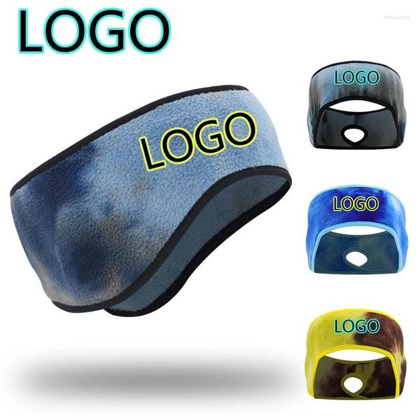 Berets logotipo personalizado para mulheres inverno velo bandana ao ar livre quente orelha capa moda yoga motociclismo sweatband com buracos