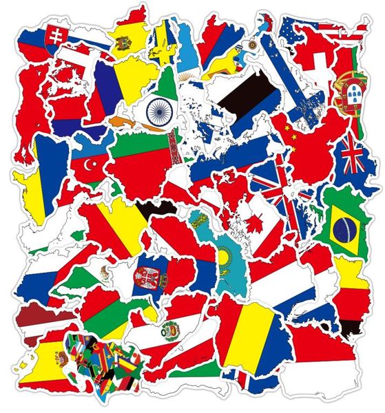 50 pçs bandeiras nacionais adesivos pacote brinquedos países mapa para decalque crianças diy mala portátil carro scrapbooking skate à prova dwaterproof água 9426234