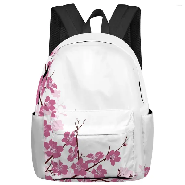 Рюкзак с цветами, лепестками, кружевными ветками, весенние студенческие школьные сумки для ноутбука, на заказ для мужчин, женщин и женщин, путешествия Mochila