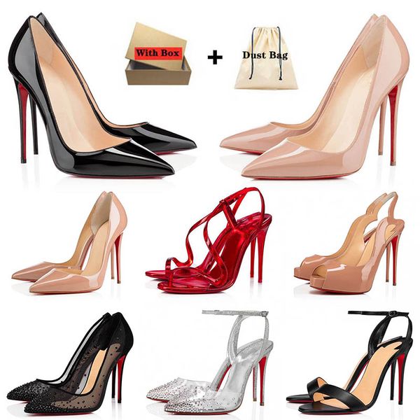 designer red bottoms high heels dress shoes Mit Box Designer Slingback So Kate Stiletto Peep-Toes Luxurys Rubber Office 【code ：L】