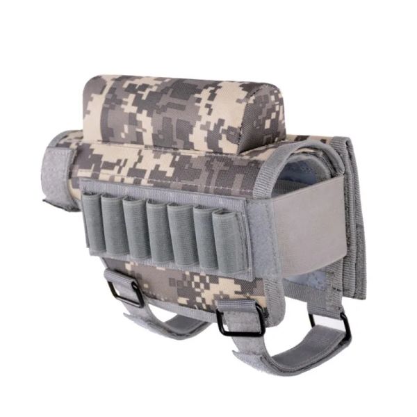 Sacos Tactical Butt Stock Rifle Equipamento Militar Nylon Bullet Holder Bag Descanso com Munição Transportadora Shell Cartucho Bag