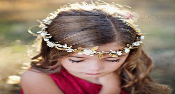 Детские волосы, пляжные гирлянды, сделай сам, сусальное золото, повязки на голову с цветком, эластичная гирлянда для девочек, свадебные головные уборы принцессы, детские аксессуары для волос K9067886