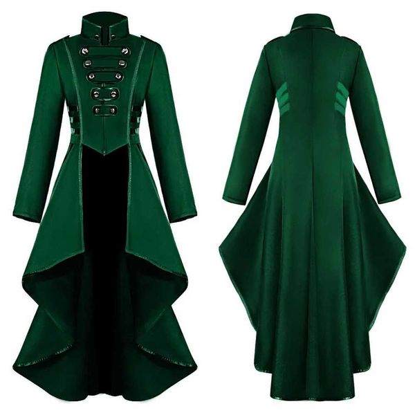 Cosplay trajes de anime dia de são patrício feminino cosplay vem moda festa de férias tailcoat fe longo sle botão retro casaco palco costumec24321