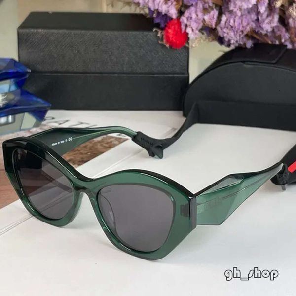 Acetato Symbole Sunglasses Logotipo Triângulo 3D Designer Woman Woman Sun Glasses Pr06ys geométricos de quadro de quadro Drivin polarizado UV400 preto verde branco 7049