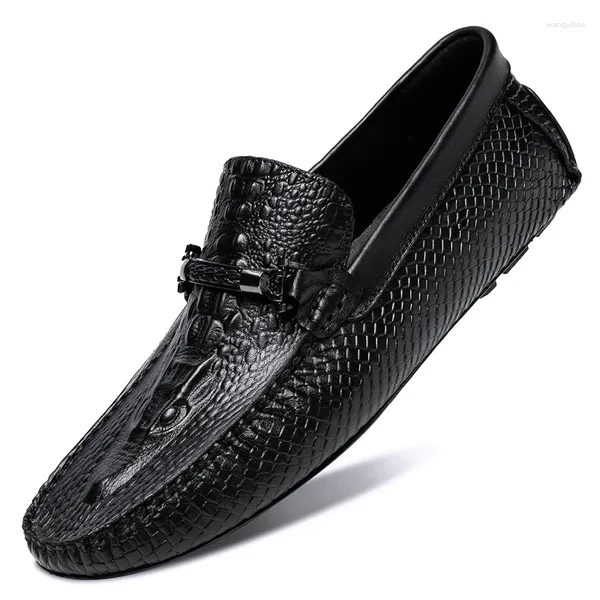 Sıradan Ayakkabı Bahar Sonbahar Erkek Deri Loafers Erkekler Loafer Mocasines Hombre Mocassini Beyaz Siyah Slip-On Büyük Boyut 37-47