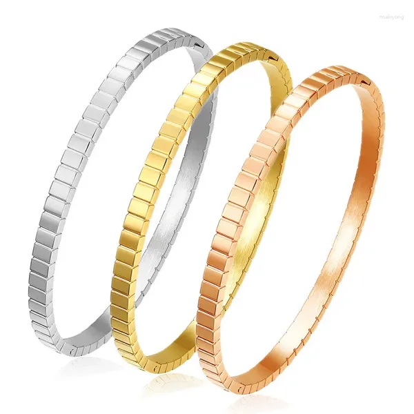 Bangle LETAPI Multi Cubos Geométrico Pulseira Quadrado Aço Inoxidável Empilhável Minimalista Jóias Presentes Para Mulheres