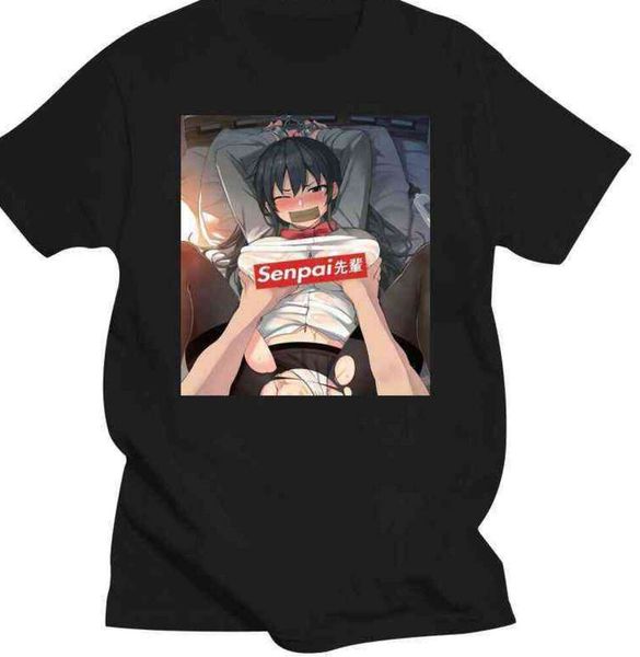 Man giyim hentai senpai komik anime ve manga boyutu m-3xl ABD% 100 trend moda tişört erkek pamuk marka teeshirt 70