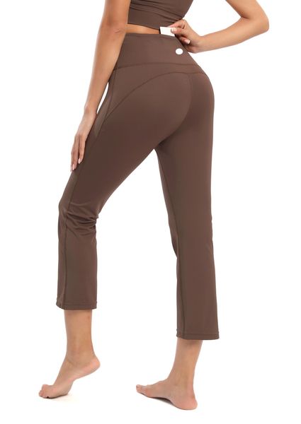 LL High Waist and Hip Lift Yoga Pantaloni svasati a sette punti per donne Sport Sport Sport Micro Pantaloni fitness