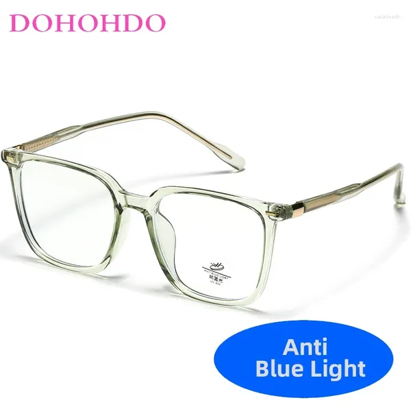 Sonnenbrille DOHOHDO Anti-Blaulicht-Männer, quadratische Brillen, bonbonfarbene Damen-Vintage-Brillenrahmen, künstlerische Brillen im College-Stil