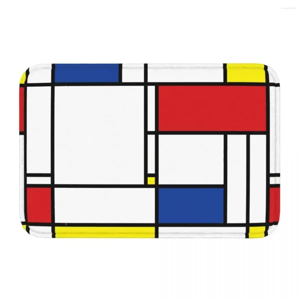 Ковры Art Нескользящий кухонный коврик Mondrian Minimalist De Stijl Современный ковер для прихожей Коврик для входной двери Домашний декор