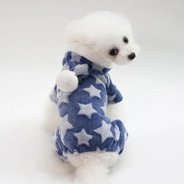 Vestuário para cães Pet Outono e Inverno Onesie Pijama Star Fur Ball Sweater