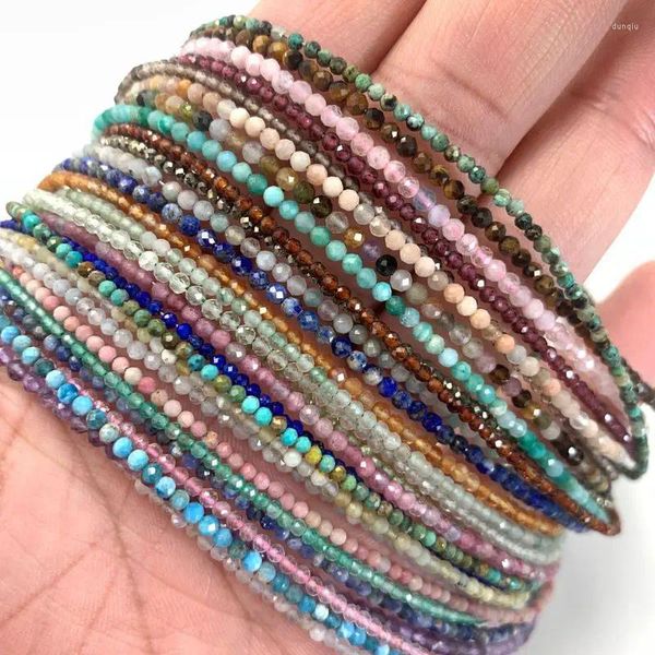 Correntes Simples Lapis Lazuli Quartzs 2mm Beads Colar Bonito Pedra Natural Mini Frisado Mulheres Prata Cor Cadeia Gargantilha