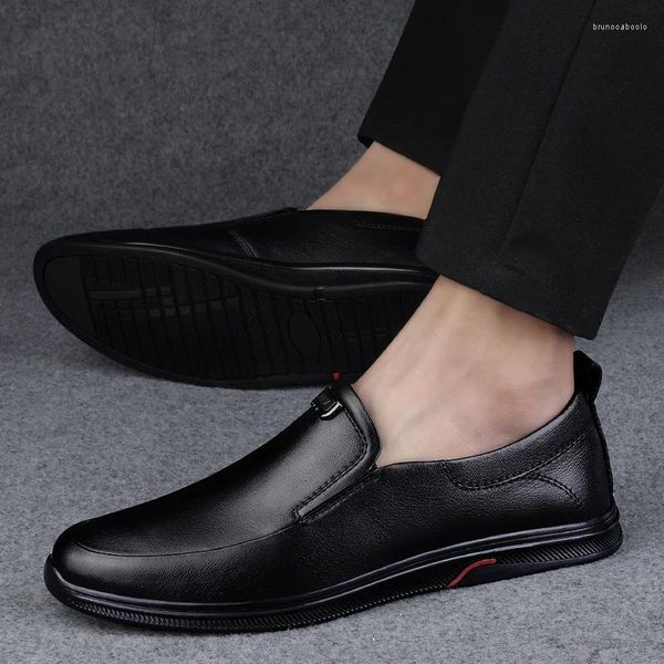 Sıradan Ayakkabılar Orijinal Deri Erkekler Mokasin Moda Moda Kayma Yetişkin Adam Ayakkabı El Yapımı Tekne Ayakkabı Sürüşü