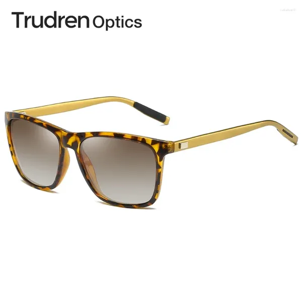 Óculos de sol Trudren Unisex Estilo de Vida Quadrado para Casal Diário Espelho Polarizado Óculos de Sol Homens Mulheres Casual Sunglass 2377