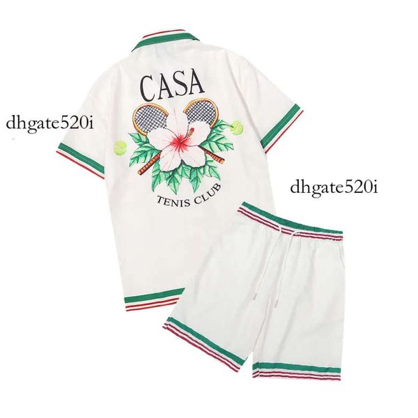 casablanca casa blanca set casablancas camicia da uomo donna Casablanc-s 22ss Designer T Shirt Casa Blanca Uomo Seta Masao San Donna Fiore stampato