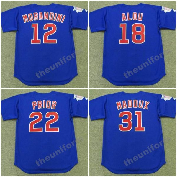 Maglia da baseball da uomo del 1998 ANDRE DAWSON MORANDINI MOISES ALOU MARK PRIOR KERRY WOOD ROD BECK S-5XL