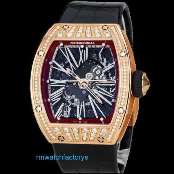 Top RM Watch Titanium Watch RM023 Series RM023 18k Rose Gold Original Diamond Fashion Casual Relógio de pulso