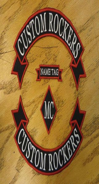 Personalizado bordado rockers fita nome mc conjunto remendo colete outlaw biker mc clube costurar na jaqueta de volta ou casaco de couro 4299748