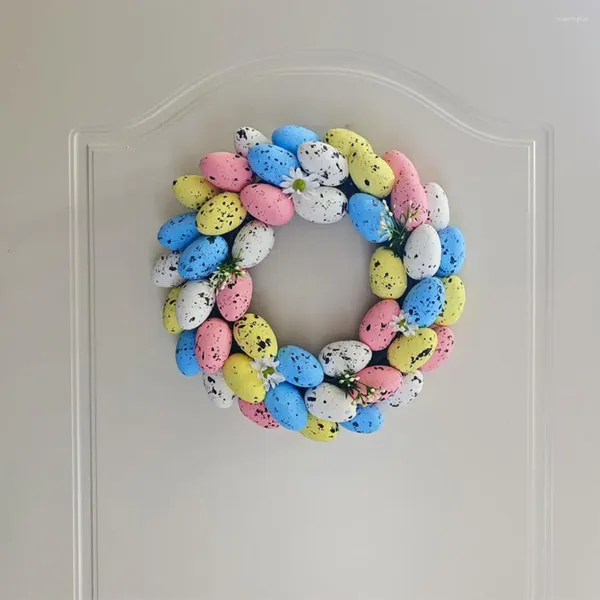 Parti Dekorasyon Yatak Odası Duvar Asma Süs Paskalya Çelenk Ön kapı Odası için Renkli Yumurta Çiçeği Bahar Yapay