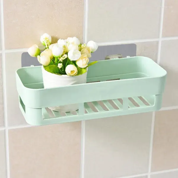 Armazenamento de cozinha estável e durável sucção a vácuo fácil instalação traceless uso versátil prateleira do banheiro sem bagunça fixado na parede