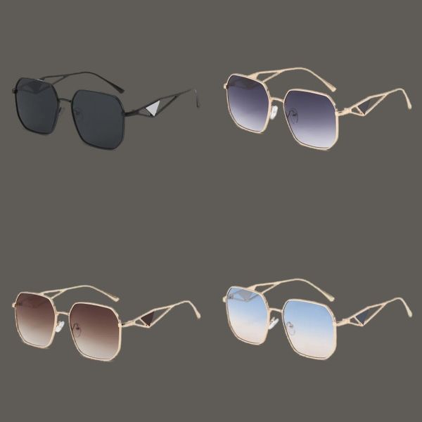Eleganti occhiali da sole firmati per donna ombrelloni triangolari neri gambe a specchio occhiali rettangolo lenti in resina colore misto occhiali moda hj071 C4