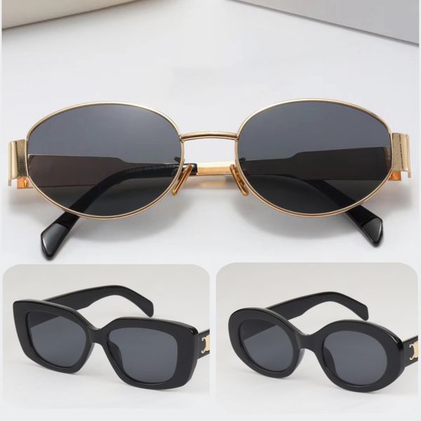 Designer-Sonnenbrillen Marke Damen Herren 4235 Ovaler Rahmen Metallspiegelbeine Grüne Linse Lässige Sonnenbrillen Mode Retro Kleiner runder Rahmen Sexy Damen-Sonnenbrille mit Geschenkbox