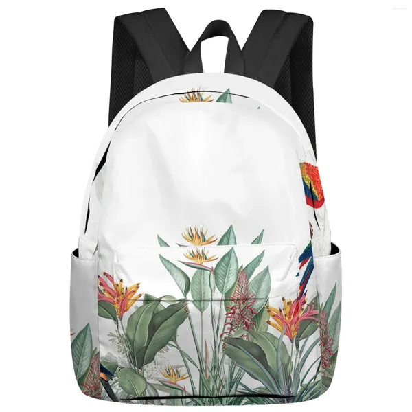 Rucksack im Garten-Stil, tropische Pflanzen, Blumen, Schüler, Schultaschen, Laptop, individuell für Männer, Frauen, Frauen, Reise-Mochila