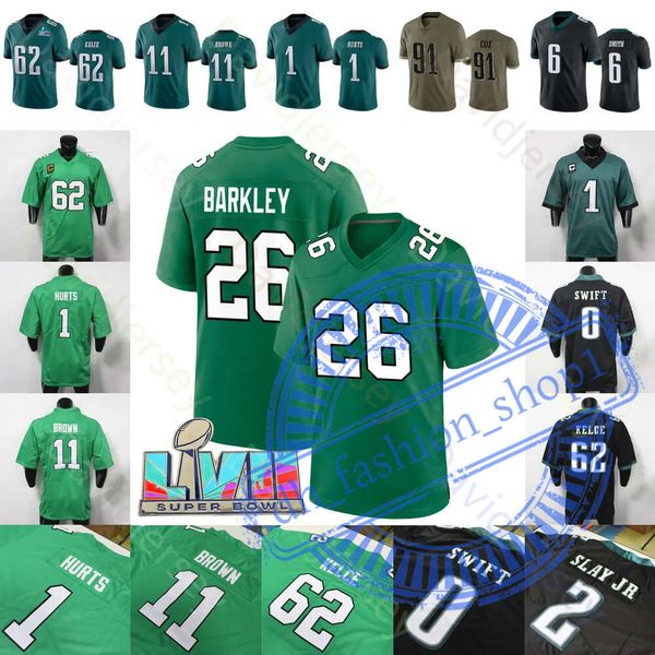 Maglia personalizzata Kenny Pickett Jason Kelce Jalen Hurts Saquon Barkley Devonta Smith Darius Slay Jr Gainwell Brown Cox Carter Blankenship Goedert Brandon Graham W 449