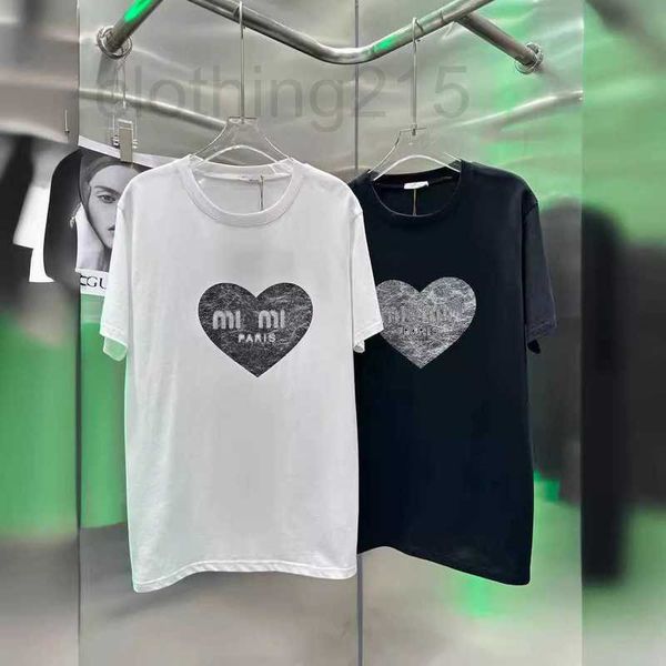 T-shirt da uomo Designer 24 Primavera/Estate New Love Letter Hot Diamond T-shirt a maniche corte in puro cotone ampia e versatile Instagram Unisex WYFX