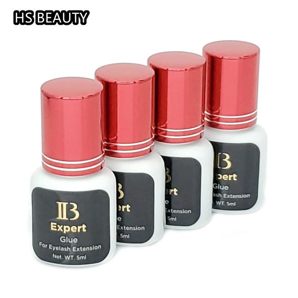 Ferramentas ibeauty ib especialista cola 12s tempo de secagem cola de extensão de cílios coreia vinho original tampa vermelha cílios postiços cola 4 garrafas/lote