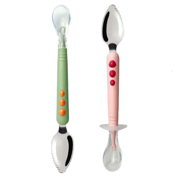 Food Baby Tableware Double Ended Fruit Apple Scraping Tool SpoonMöbel & Wohnen, Kochen & Genießen, Küchenhelfer!