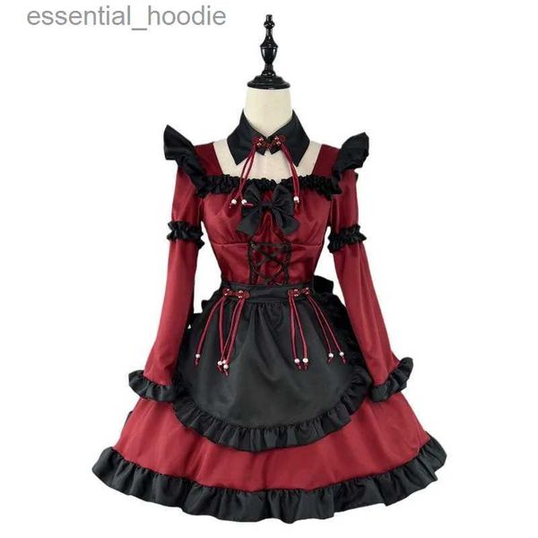 cosplay Costumi anime Gotico Giochi di ruolo Imp Lolita Maid Fe Dress Gothic Anime COS Costume Performance SetC24321