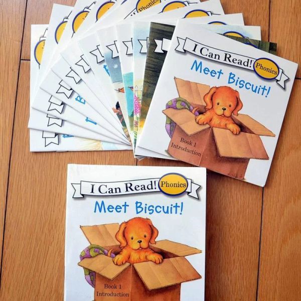 Araçlar 12pcs/set bisküvi köpek resimli kitap çocuklar aydınlanma bebek çocuklar İngilizce öğrenme kelimeleri serisi eğitim okuma kitabı