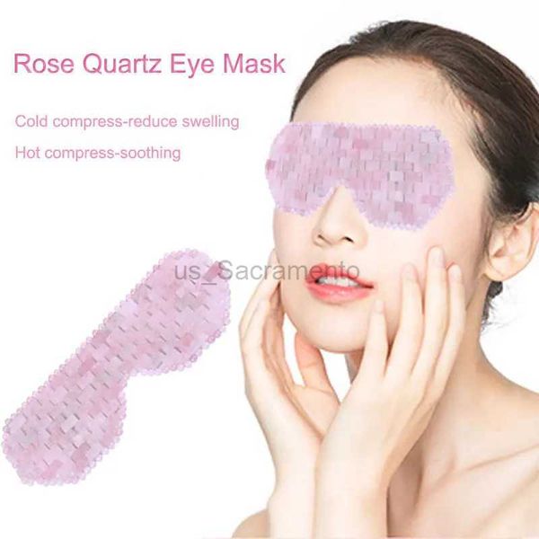 Gesichtsmassagegerät Neue Naturkristall-Smaragd-Gesichtsmaske Spa-Massage Entspannungspflege Rosenquarz-Schlafaugenmaske Beauty Health Tool Fade Black Circle 240321