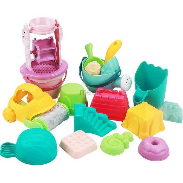 Giochi con la sabbia Divertimento in acqua Giochi da spiaggia per bambini Giocattoli con la sabbia Estate in silicone morbido per bambini Secchio Strumento Rastrello Clessidra Gioco all'aperto Set di strumenti con sabbia Giocattoli da nuoto per bambini 240321