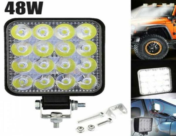 Lampada da lavoro a LED per auto da 48 W Lampada da lavoro Flood Spot Combo Lampade ATV Offroad SUV Camion 12 V 24 V Barra di illuminazione Lampada Faretto Modificato Hea3573284