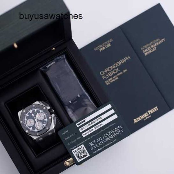 Минималистичные элегантные наручные часы AP Epic Royal Oak 26420SO с черной пластиной, хронограф, мужские автоматические механизмы из тонкой стали, швейцарские знаменитые роскошные часы, дисплей даты, диаметр, время