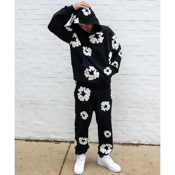 Autunno New American Fashion Trend Kapok 3D stampato maglione set felpa con cappuccio per uomo Hip Hop Street pantaloni sportivi casual coppia vestito