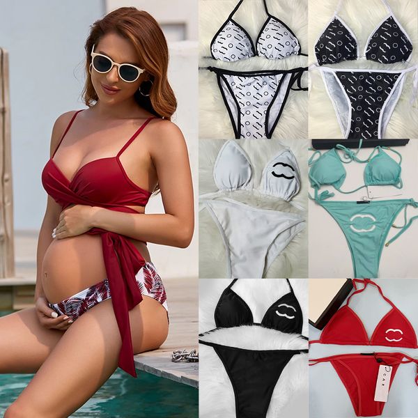 Designer Juventude Meninas Bikini Set Letras Quentes Roupas de Banho Lace Up Swimsuit Senhoras Sexy Clássico Luxo Bandagem Terno de Banho Maternidade Casual Thongs Top Bra