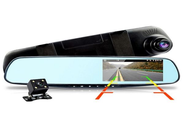 Videoregistratore per auto DVR con doppia lente Videoregistratore Full HD 1080P Specchietto retrovisore con vista posteriore DVR Dash cam Registratore automatico3203491