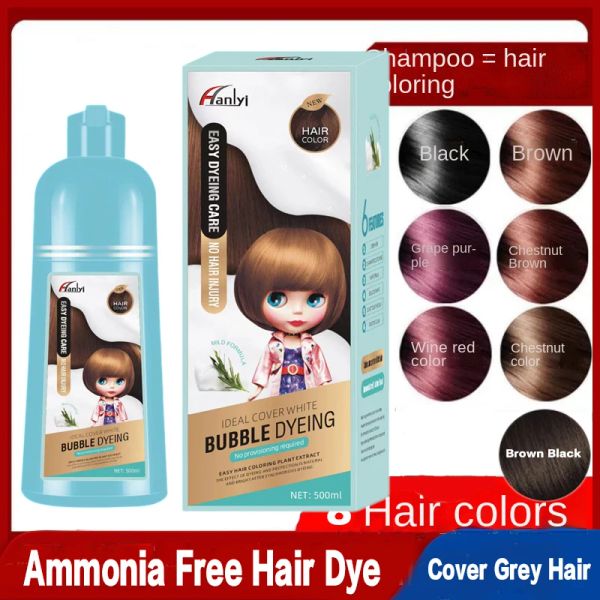 Ferramentas naturais orgânicos botânicos bolha tintura de cabelo shampoo permanente coloração de cabelo shampoo tinturas de cabelo de longa duração salão de beleza tintura profissional