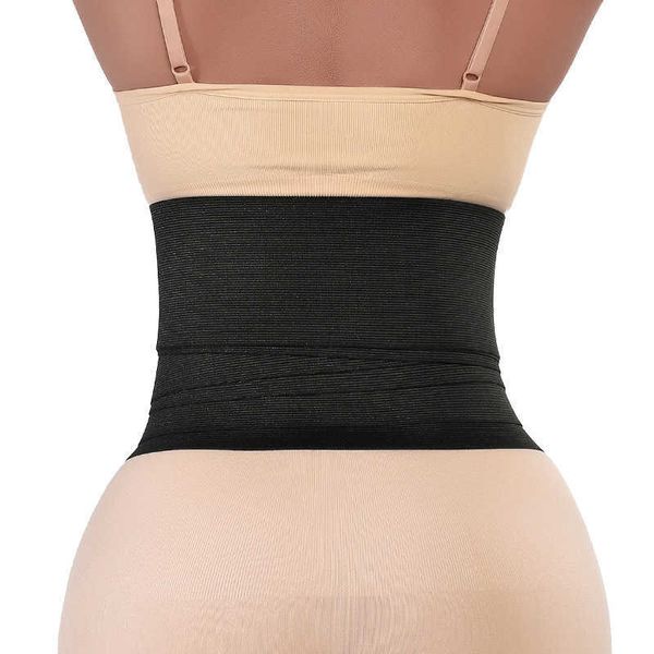 Senhora cintura barriga shaper elástico envolto cintura para moldar e aperto abdominal exercício treinamento de fitness feminino longo