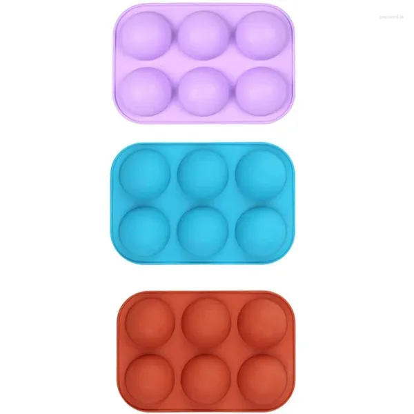 Moldes de cozimento 3 pacotes médio semi esfera molde de silicone para fazer bolo de chocolate geléia cúpula mousse