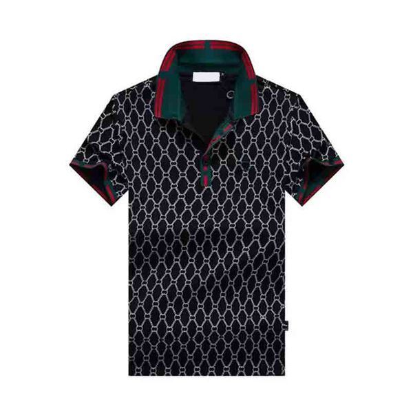 Designer-Poloshirt für Herren, Luxus-Poloshirt, lässiges T-Shirt mit bestickten Buchstaben, gestreift, Mode, High Street, Schwarz, Weiß, Rot, M-XXXL