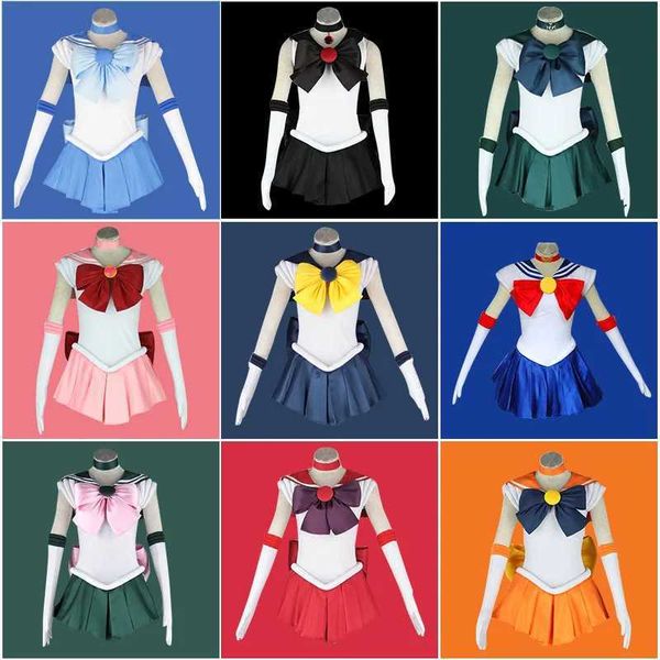 Cosplay Anime Kostüme Erwachsene Kinder Rollenspiel Anime Sailor to Tsukino Kleid Usagi Halloween für Mädchen Kostüm Party 9 Farbe Geschenk KopfbedeckungC24321