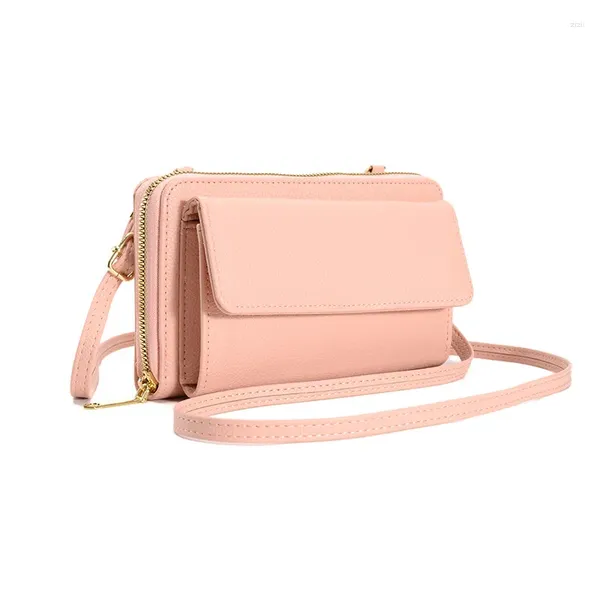 Umhängetaschen für Damen, klein, quadratisch, lässig, Umhängetasche, Leder, einfarbig, große Kapazität, weibliche Handy-Handtaschen