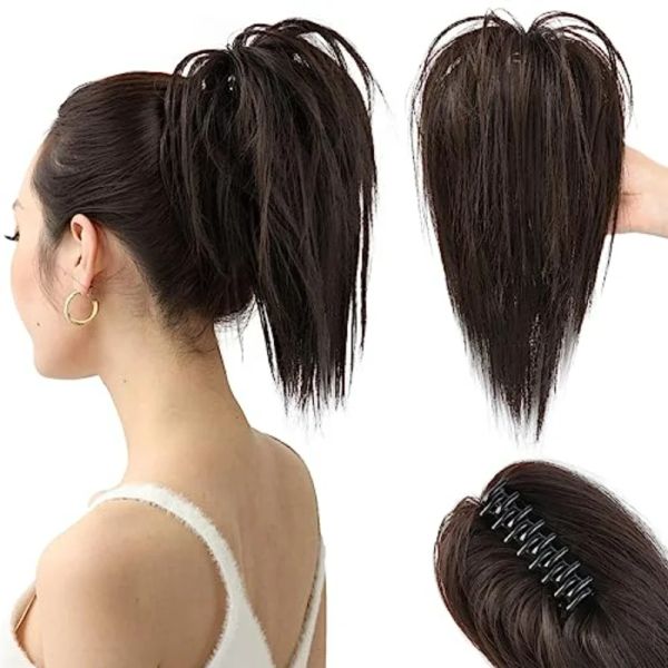 Pezzo di capelli Chignon Artiglio Clip in chignon Pezzo di capelli per donne Chignon arruffati Clip ad artiglio Coda di cavallo Stile di estensione dello chignon