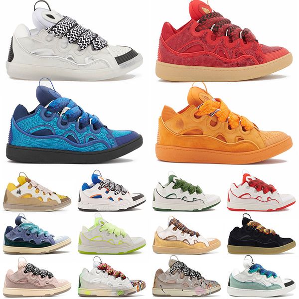 Lanvinics Lanvinlities sapatos de alta qualidade tênis de grife todos preto rosa cinza verde amarelo vermelho azul branco treinadores de luxo sapatos masculinos tênis dghate