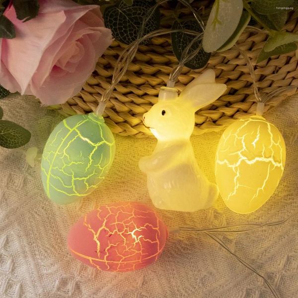 Party Dekoration Ostern Lichterkette String Ei Karotte Küken LED Girlande Kinder Schlafzimmer Hängende Ornamente