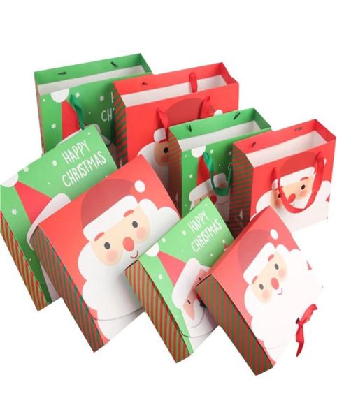 Papai Noel Feliz Natal Doces Caixas de Presente Convidados Embalagem Caixas de Papel Saco de Presente Favores de Festa de Natal Decoração de Presente para Crianças 2420844